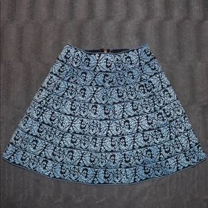 Patterned Blue and Black Skirt